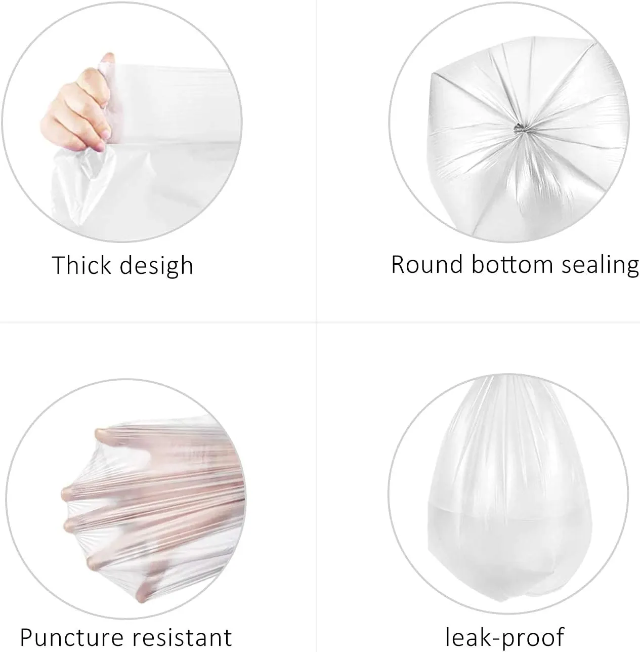 0.5 Gallon Mini Strong Trash Bags Garbage Bags, Tiny Bathroom Trash Can Liners by Teivio, Small Plastic Bags for Desktop Trash Bin/Dog/Poop Car, Fit 2 Liters or Less Can (220 Counts, Clear)