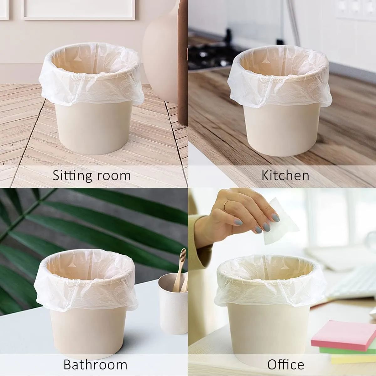 0.5 Gallon Mini Strong Trash Bags Garbage Bags, Tiny Bathroom Trash Can Liners by Teivio, Small Plastic Bags for Desktop Trash Bin/Dog/Poop Car, Fit 2 Liters or Less Can (220 Counts, Clear)