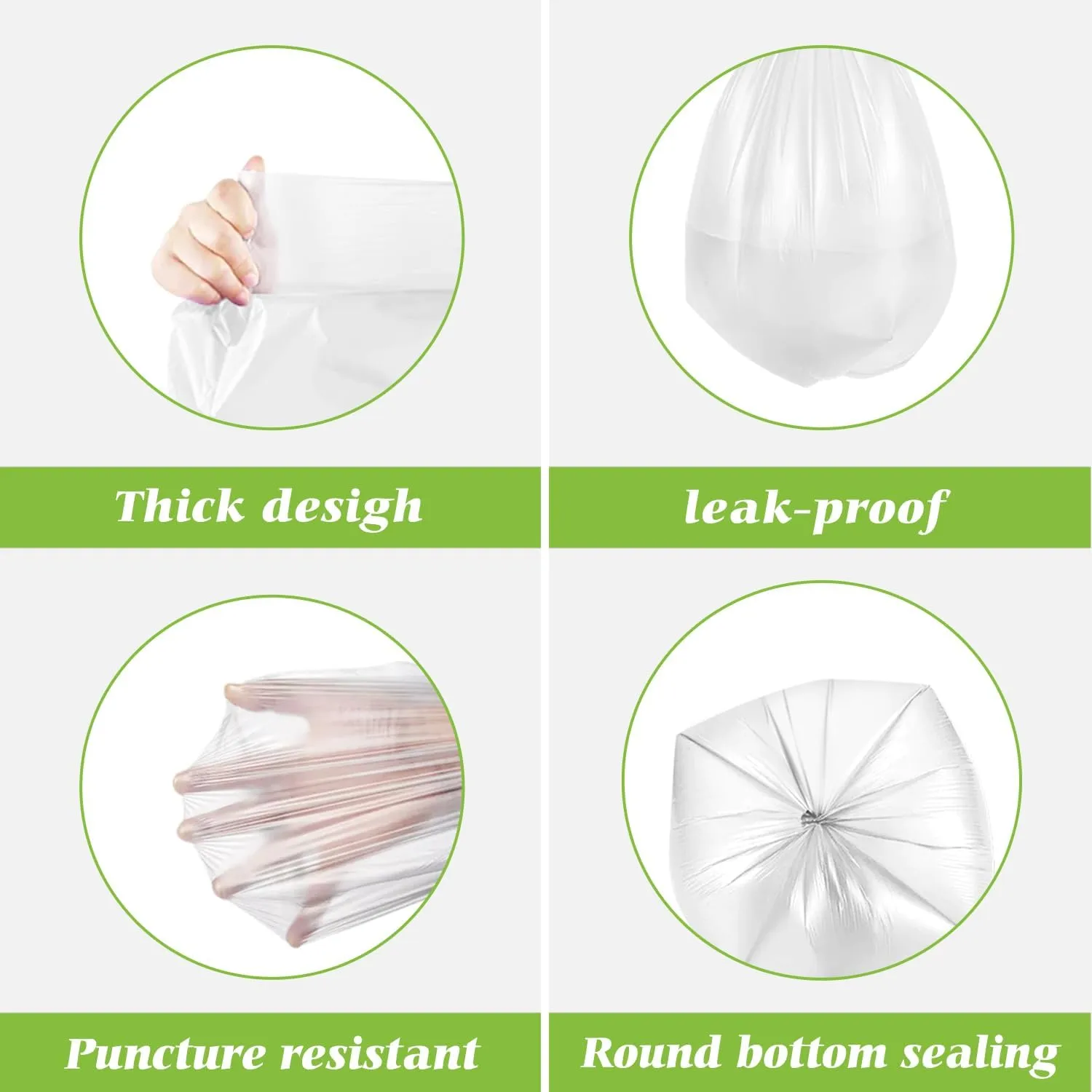 0.5 Gallon Mini Strong Trash Bags Garbage Bags, Tiny Bathroom Trash Can Liners by Teivio, Small Plastic Bags for Desktop Trash Bin/Dog/Poop Car, Fit 2 Liters or Less Can (220 Counts, Clear)