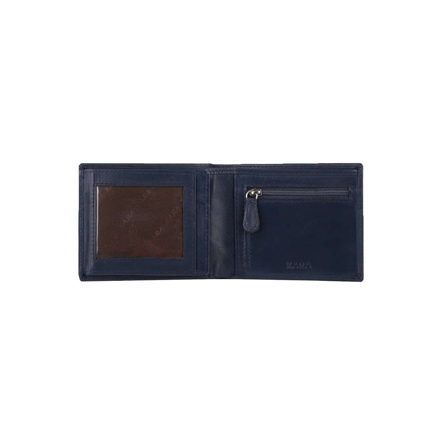 10093 Navy Leather Bifold Wallet