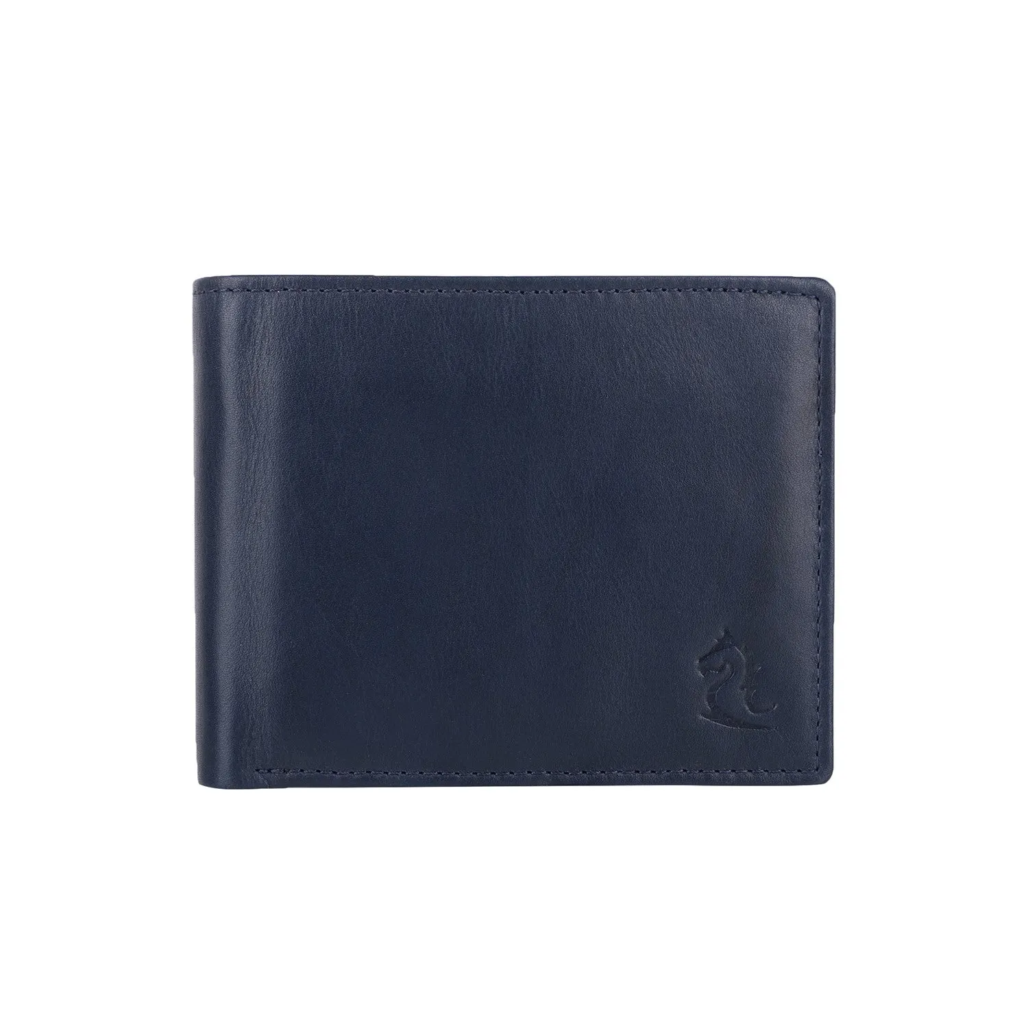 10093 Navy Leather Bifold Wallet