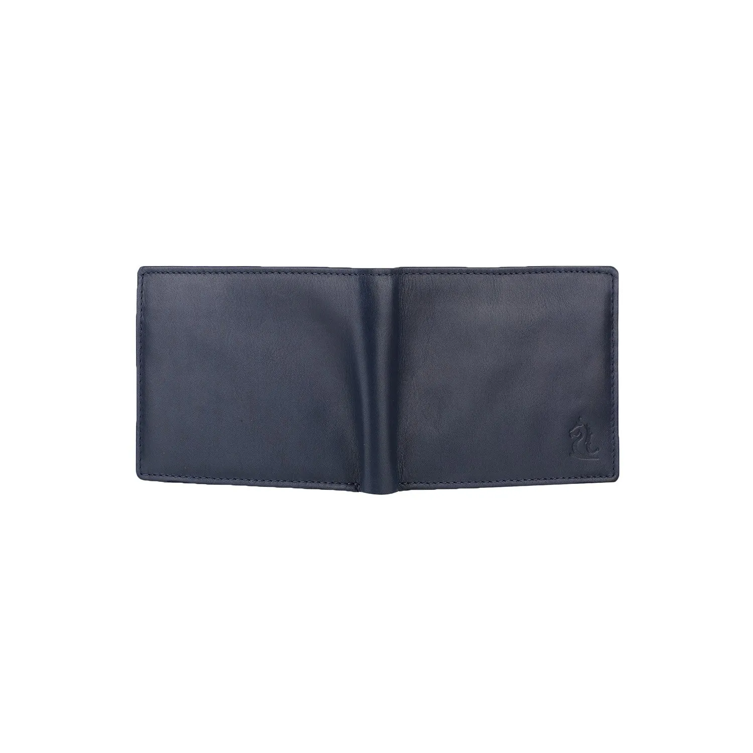 10093 Navy Leather Bifold Wallet