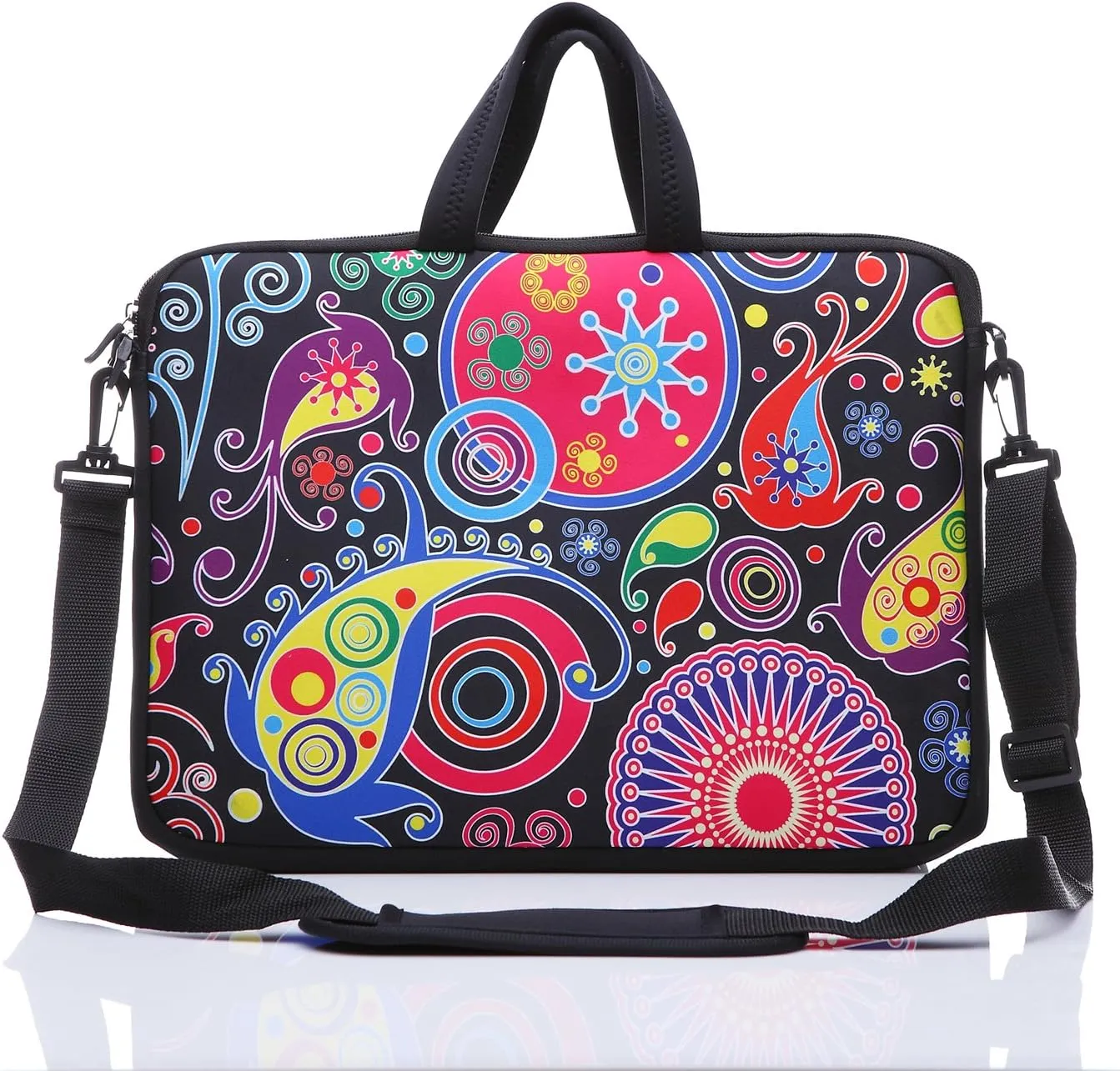 11-Inch to 12-Inch Neoprene Laptop Sleeve Case Bag with shoulder strap For 11", 11.6", 12" Ultrabook/Acer/Asus/Dell/HP/Toshiba/Lenovo/Chromebook (Colorful)