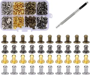 4MM 7MM 8MM Round Head Button Studs for Leather Metal Screws Spikes and Studs for Clothing Shoe Belt Bag Decoration