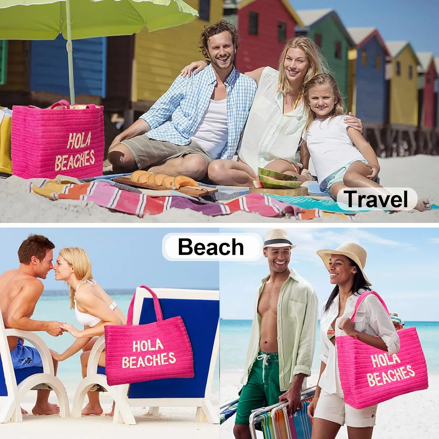 A Packable Beach Bag | The Straw Beach Tote Bag of 2025 | Beach Bags for Women Vacation | Large Beach Bag