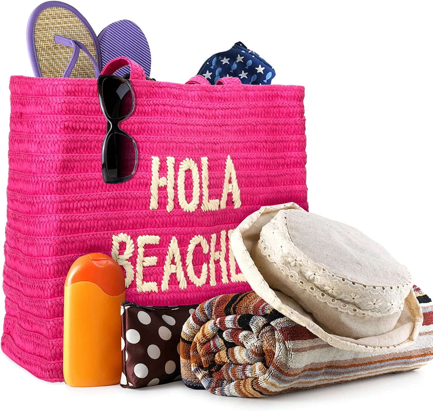 A Packable Beach Bag | The Straw Beach Tote Bag of 2025 | Beach Bags for Women Vacation | Large Beach Bag