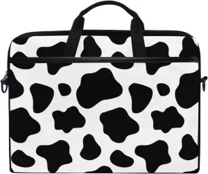ALAZA Black and White Cow Print Laptop Case Bag Sleeve Portable Crossbody Messenger Briefcase Convertible w/Strap Pocket for MacBook Air Pro Surface Dell ASUS hp Lenovo 14-15.4 inch