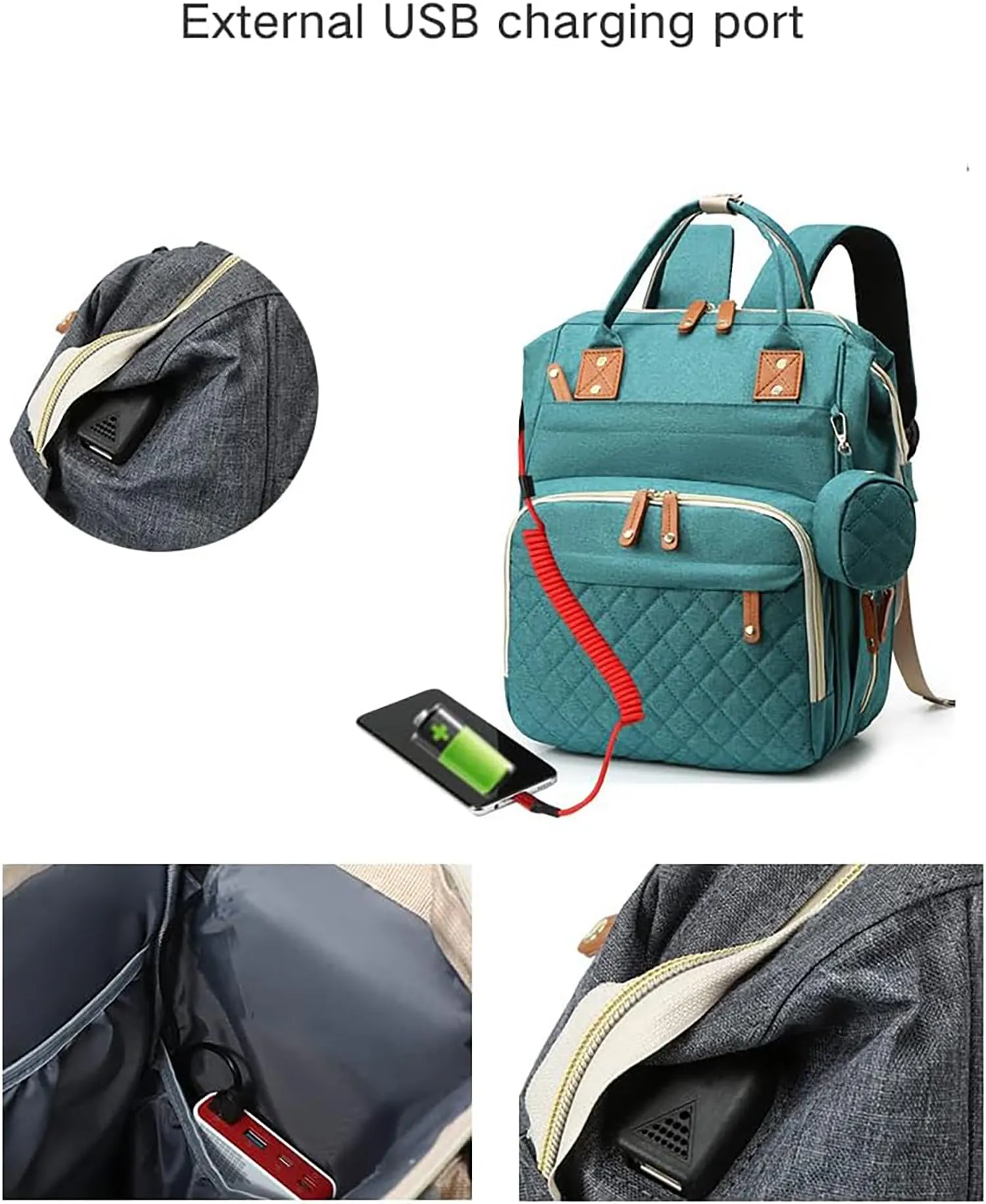 Baby Diaper Bag Maternity Backpack Quilted
