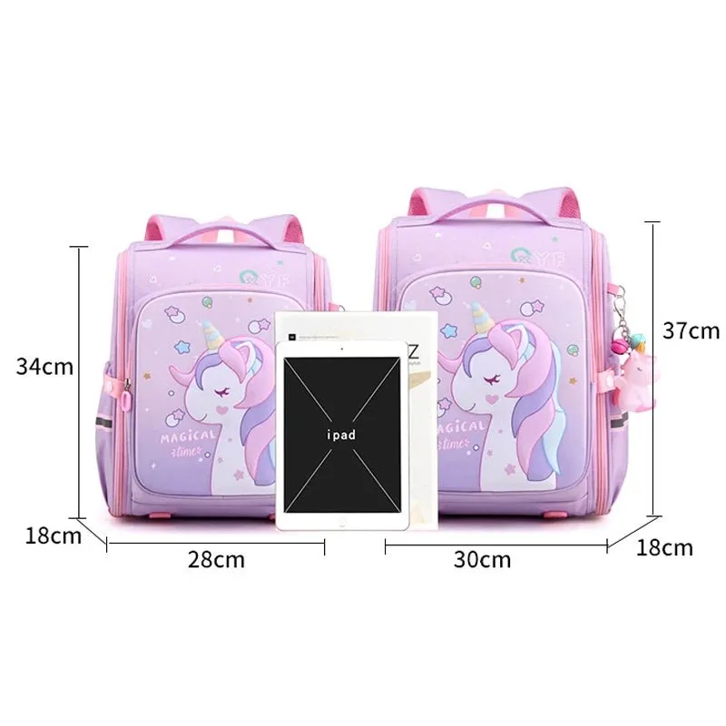 Backpack for Girls Cute Pink Unicorn - Waterproof School Bag for Kids