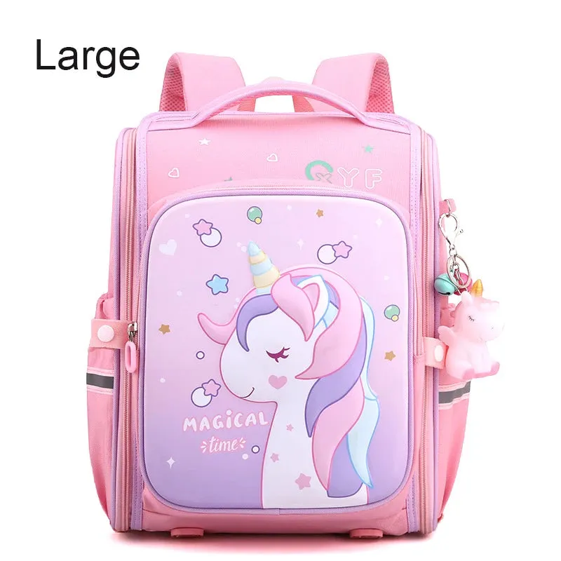 Backpack for Girls Cute Pink Unicorn - Waterproof School Bag for Kids