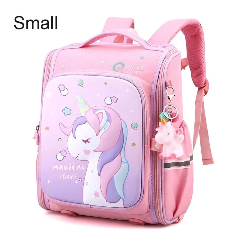 Backpack for Girls Cute Pink Unicorn - Waterproof School Bag for Kids