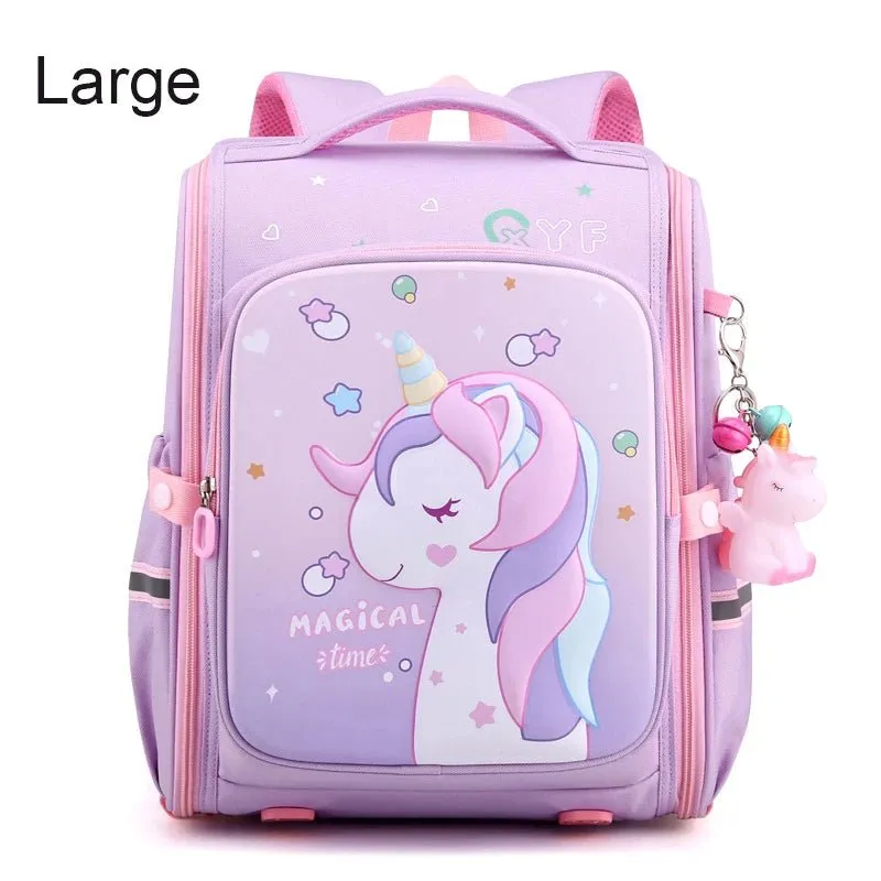 Backpack for Girls Cute Pink Unicorn - Waterproof School Bag for Kids