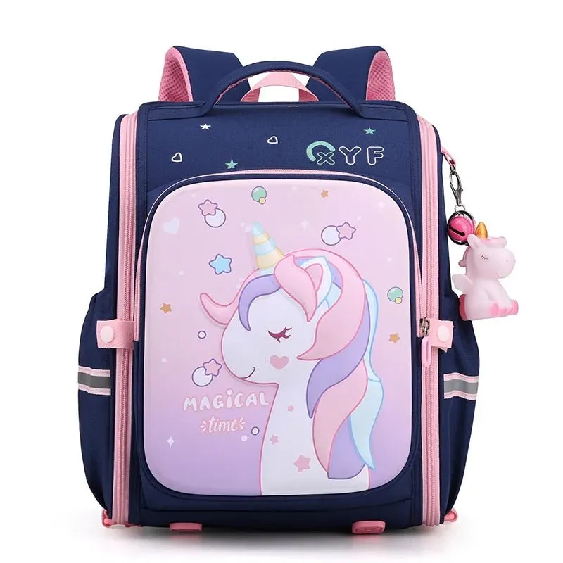 Backpack for Girls Cute Pink Unicorn - Waterproof School Bag for Kids