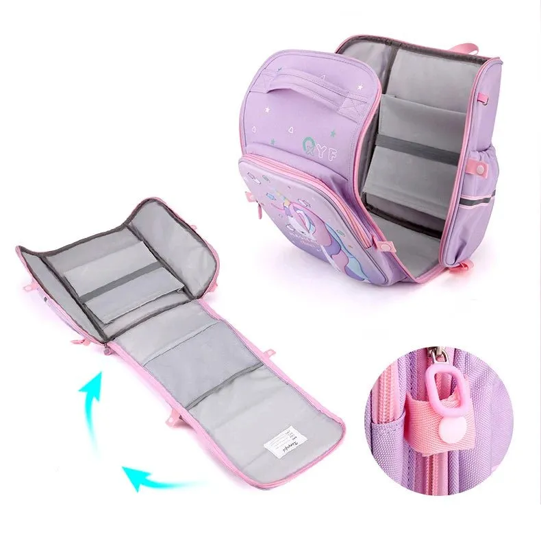 Backpack for Girls Cute Pink Unicorn - Waterproof School Bag for Kids