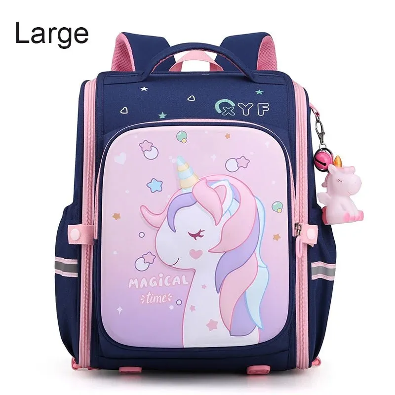 Backpack for Girls Cute Pink Unicorn - Waterproof School Bag for Kids