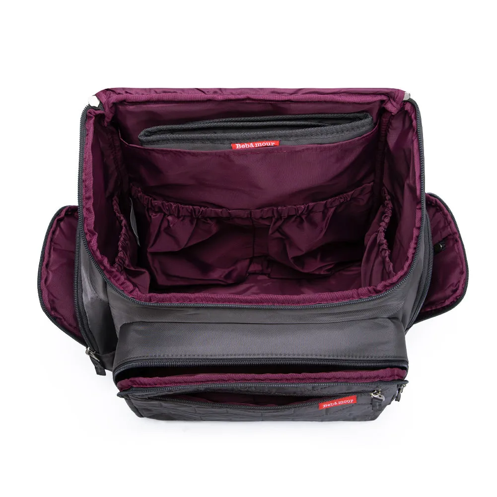 Bebamour Diaper Bag Backpack with Diaper Mat Waterproof Changing Bag for Dad/Mums