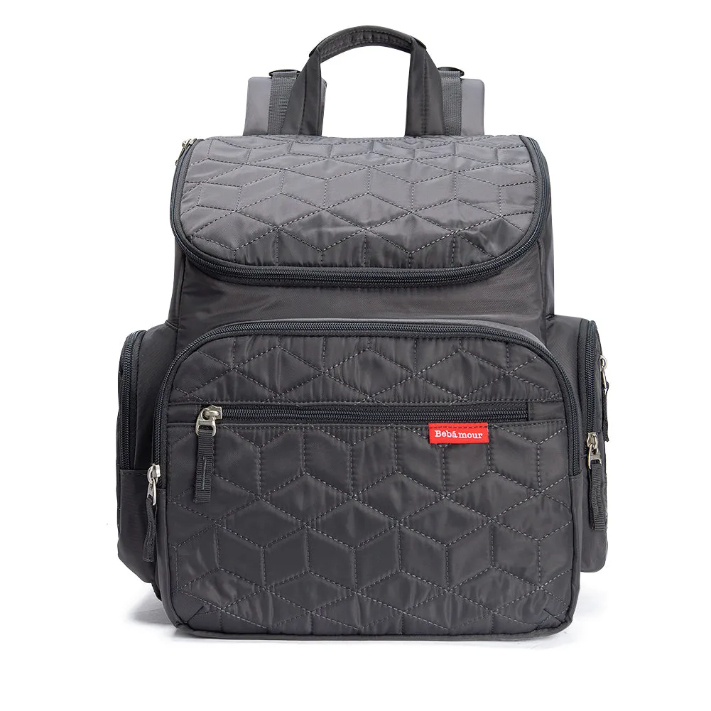 Bebamour Diaper Bag Backpack with Diaper Mat Waterproof Changing Bag for Dad/Mums