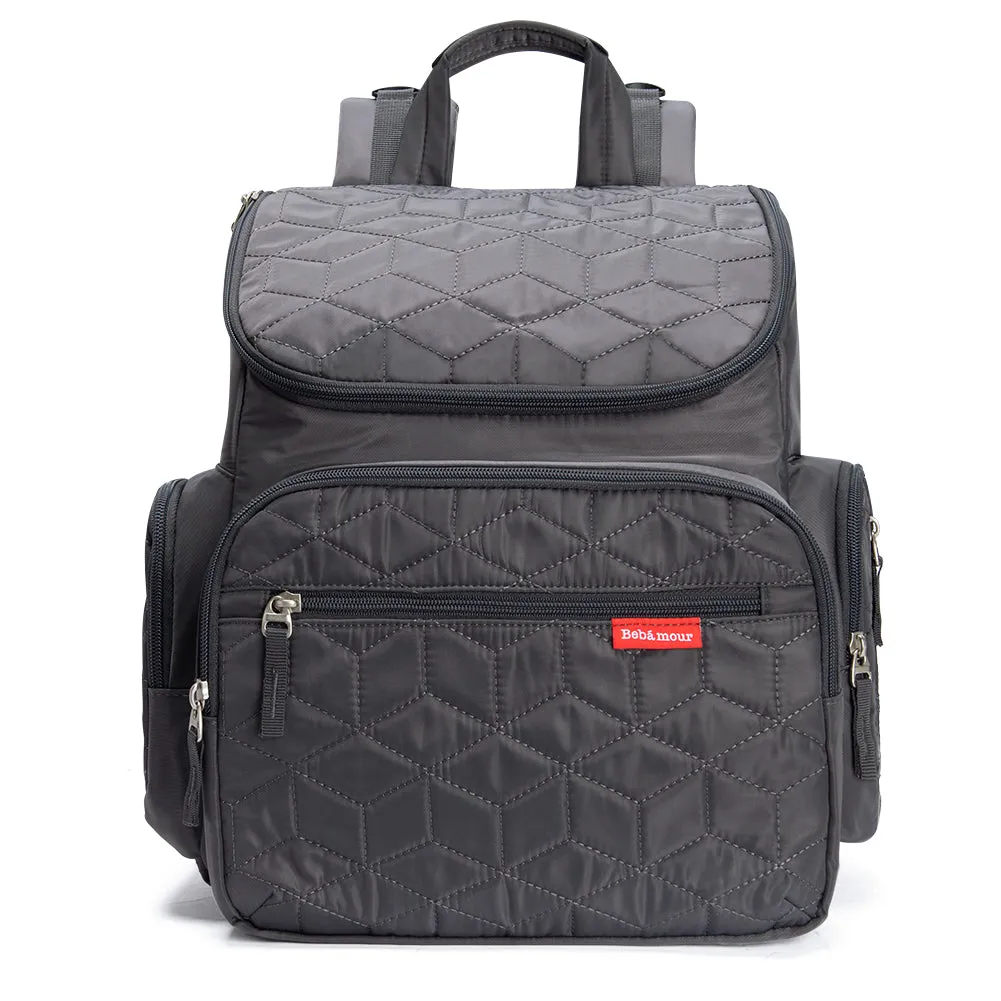 Bebamour Diaper Bag Backpack with Diaper Mat Waterproof Changing Bag for Dad/Mums