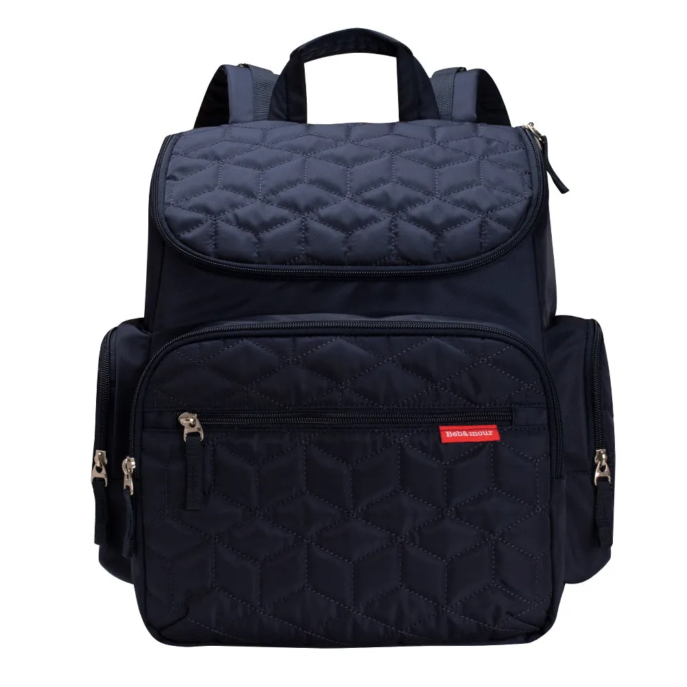 Bebamour Diaper Bag Backpack with Diaper Mat Waterproof Changing Bag for Dad/Mums