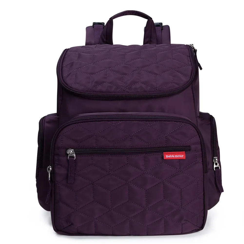 Bebamour Diaper Bag Backpack with Diaper Mat Waterproof Changing Bag for Dad/Mums