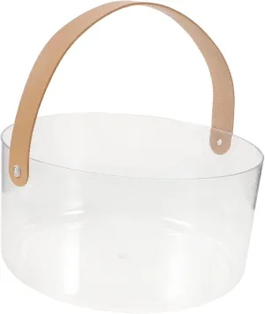 BESTOYARD Ice Container Portable Ice Storage for Wine Beer Drinks Transparent Picnic Bucket with Creative Design Smooth Edges Scratch-resistant Material for Parties