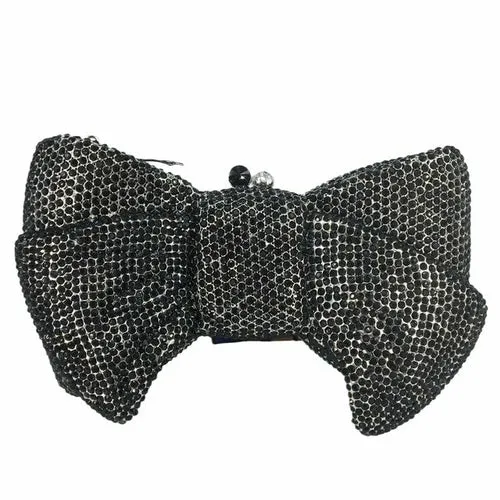 Boutique De Fgg Novelty Women Bow Clutch Crystal Evening Bags Hard