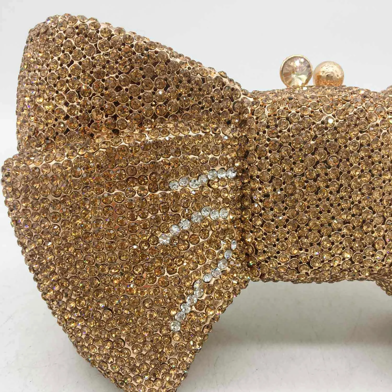 Boutique De Fgg Novelty Women Bow Clutch Crystal Evening Bags Hard