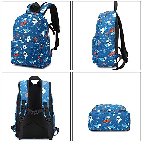 CAMTOP Preschool Backpack for Kids Boys Toddler Backpack Kindergarten School Bookbags (Cute Shark-Navy)