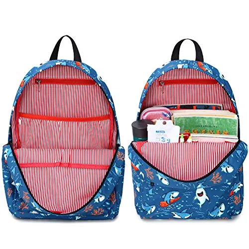 CAMTOP Preschool Backpack for Kids Boys Toddler Backpack Kindergarten School Bookbags (Cute Shark-Navy)