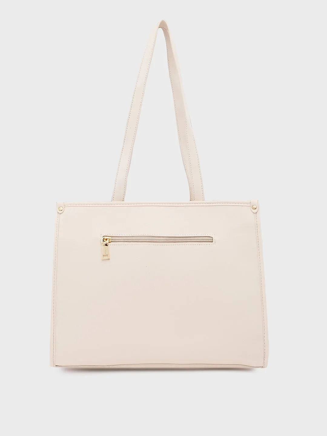 Caprese Checker Tote Medium Cream