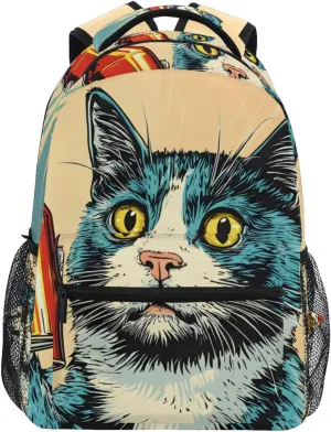 Cat Soda Funny Backpack for School Boys Girls Laptop Travel Backpack Book Bag Daypack 11.4 16 In S