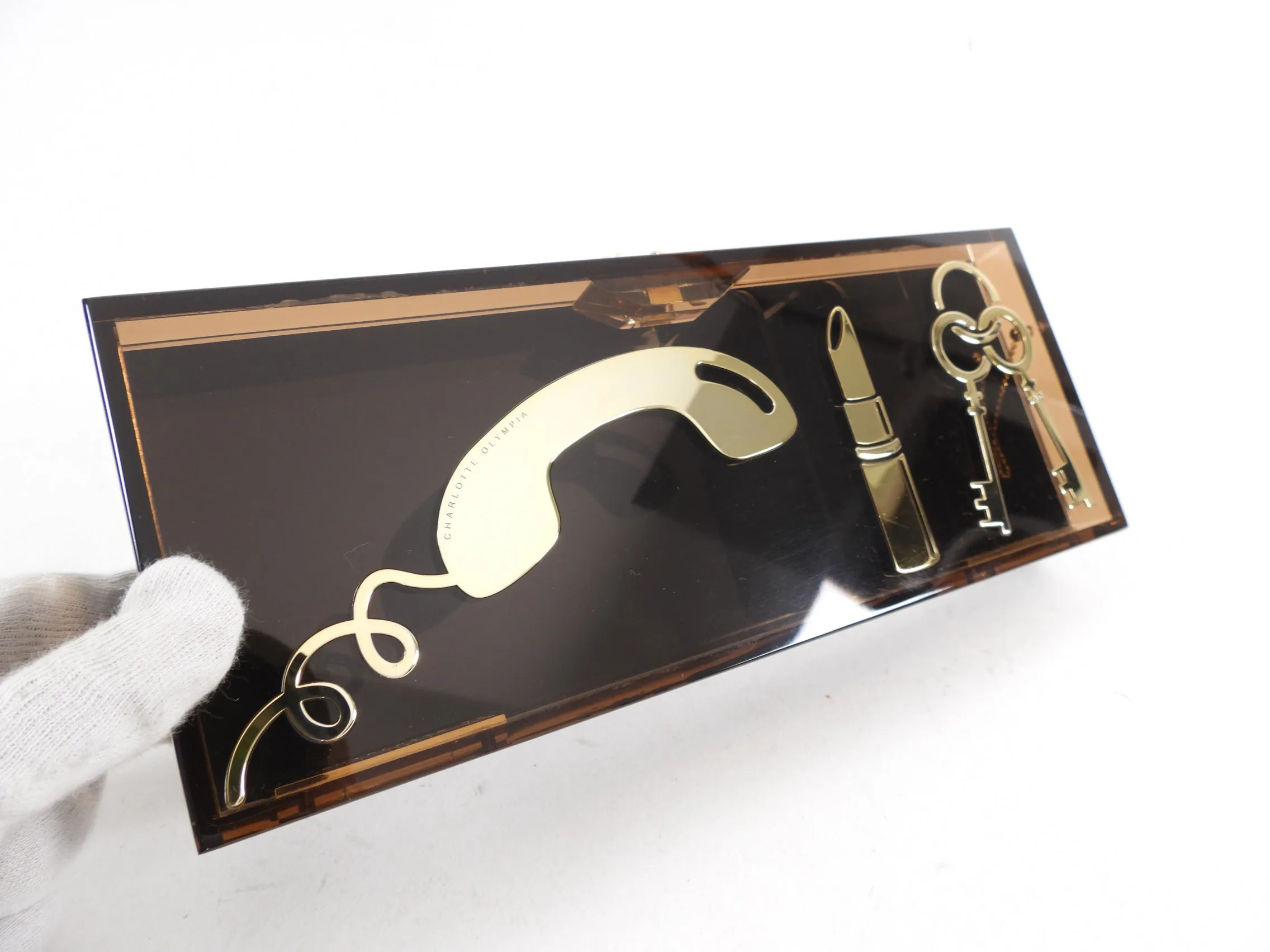 Charlotte Olympia Acrylic Resin Evening Clutch Box Bag