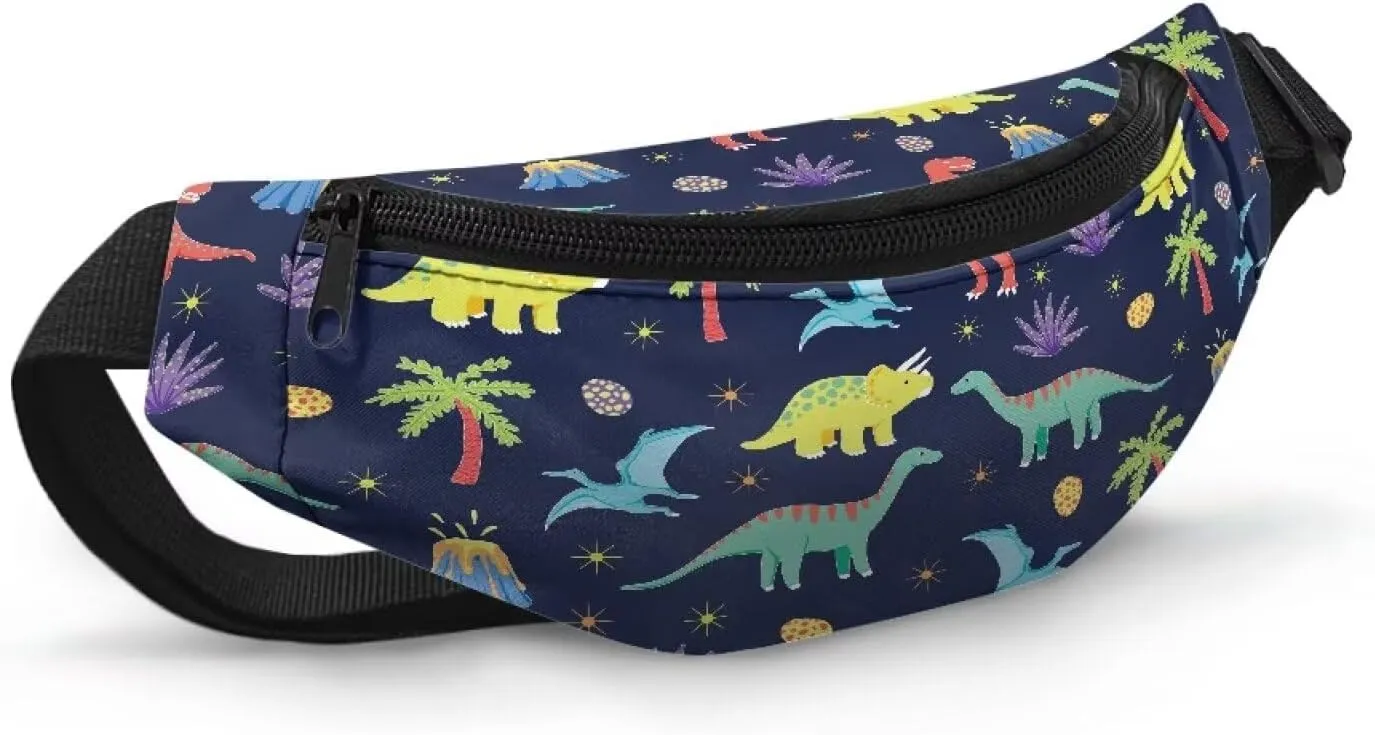 Cozeyat Cartoon Dinosaur Kids Fanny Pack Boys Small Waist Pack Belt Waist Bag Pack Pouch with Adjustable Strap for Children Sport Running, Camping, Trip