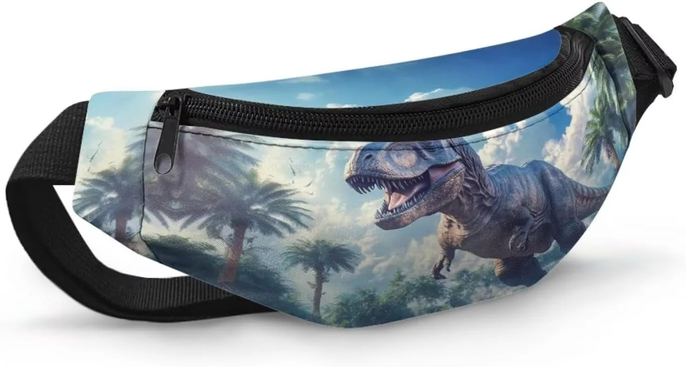 Cozeyat Cartoon Dinosaur Kids Fanny Pack Waist Pack Ages 6-8 8-12 Kids Belt Bag Toddler Fanny Pack Gifts for Enjoy Sports Festival Workout Traveling Running Walking