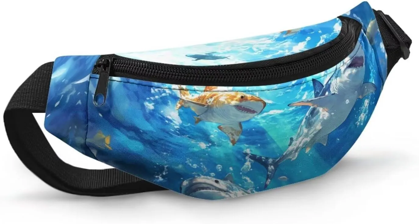 Cozeyat Cartoon Fish Kids Fanny Pack Fanny Pack Ages 4-6 6-8 8-12 Small Kids Belt Bag Toddler Fanny Pack Gift Boys Crossbody Sling Purse Teens Cute Stuff Pouch Bum Bag