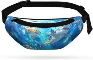 Cozeyat Cartoon Fish Kids Fanny Pack Fanny Pack Ages 4-6 6-8 8-12 Small Kids Belt Bag Toddler Fanny Pack Gift Boys Crossbody Sling Purse Teens Cute Stuff Pouch Bum Bag