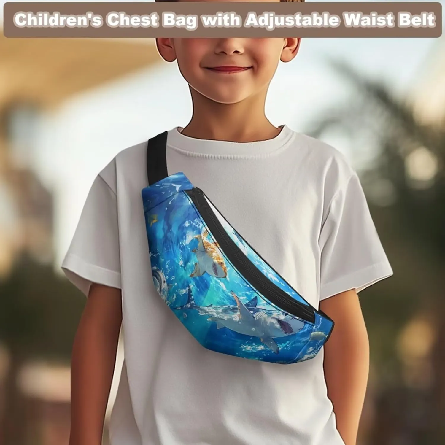 Cozeyat Cartoon Fish Kids Fanny Pack Fanny Pack Ages 4-6 6-8 8-12 Small Kids Belt Bag Toddler Fanny Pack Gift Boys Crossbody Sling Purse Teens Cute Stuff Pouch Bum Bag