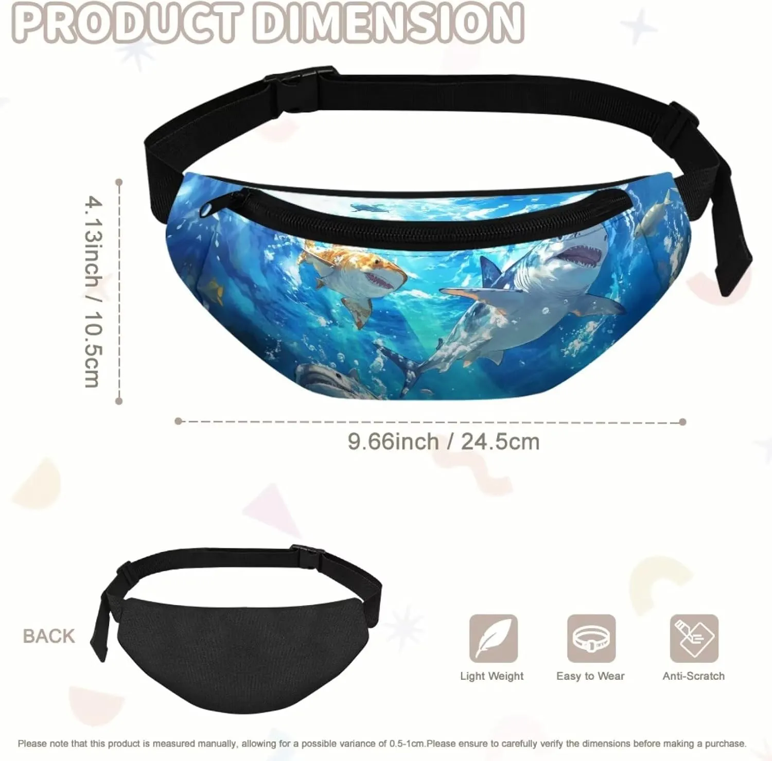 Cozeyat Cartoon Fish Kids Fanny Pack Fanny Pack Ages 4-6 6-8 8-12 Small Kids Belt Bag Toddler Fanny Pack Gift Boys Crossbody Sling Purse Teens Cute Stuff Pouch Bum Bag