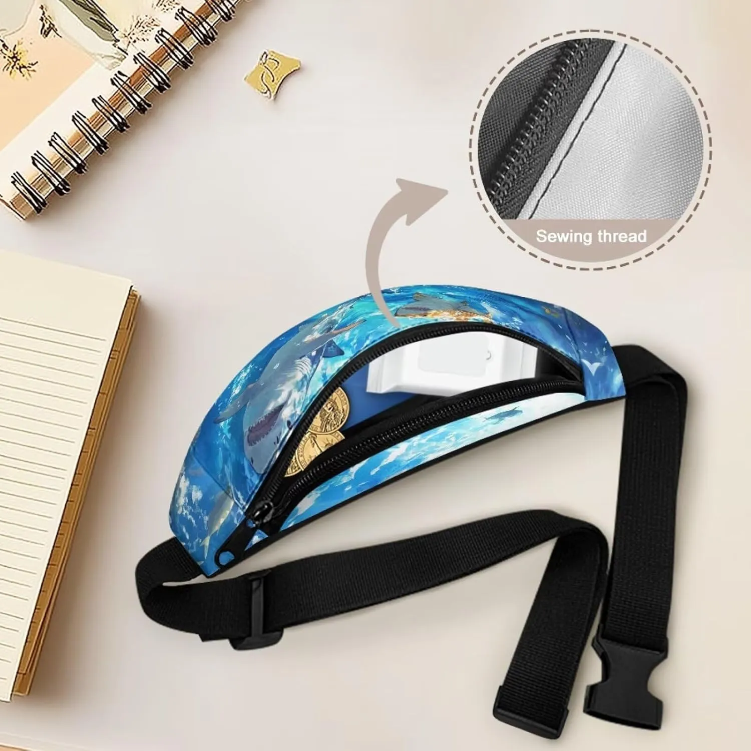 Cozeyat Cartoon Fish Kids Fanny Pack Fanny Pack Ages 4-6 6-8 8-12 Small Kids Belt Bag Toddler Fanny Pack Gift Boys Crossbody Sling Purse Teens Cute Stuff Pouch Bum Bag