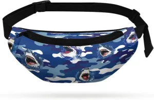 Cozeyat Cartoon Shark Kids Fanny Pack Fanny Pack Ages 4-6 6-8 8-12 Small Kids Belt Bag Toddler Fanny Pack Gift Boys Crossbody Sling Purse Teens Cute Stuff Pouch Bum Bag