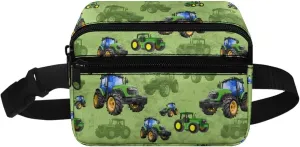 Cozeyat Cartoon Tractor Fanny Pack for Boys Kids Lightweight Canvas Waist Pack Crossbody Bag Sports Running Belt Bag