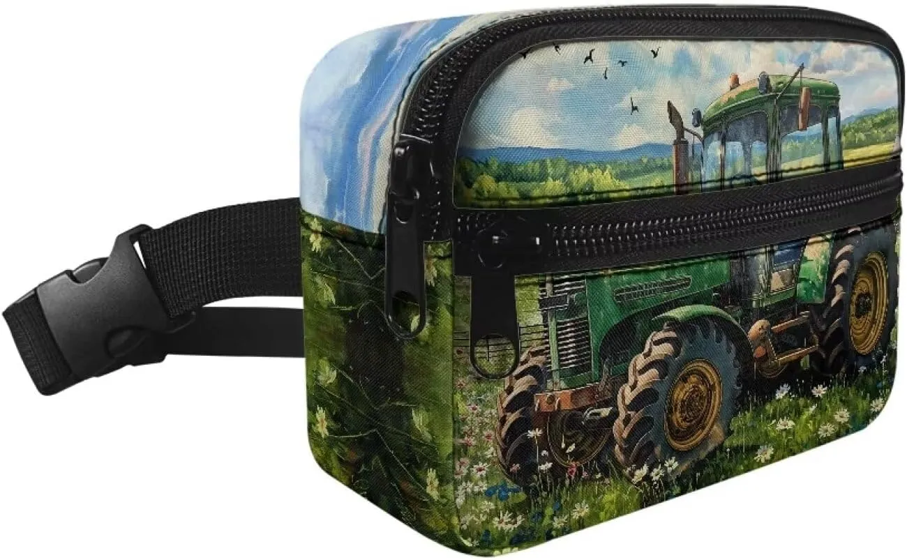 Cozeyat Cartoon Tractor Kids Fanny Pack Fanny Pack Ages 6-8 8-12 Kids Belt Bag Toddler Fanny Pack Gift for Running Hiking Camping