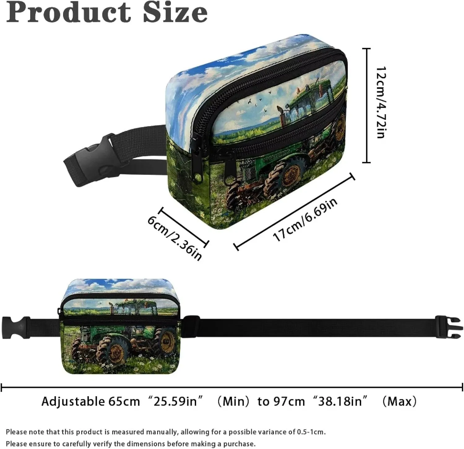 Cozeyat Cartoon Tractor Kids Fanny Pack Fanny Pack Ages 6-8 8-12 Kids Belt Bag Toddler Fanny Pack Gift for Running Hiking Camping