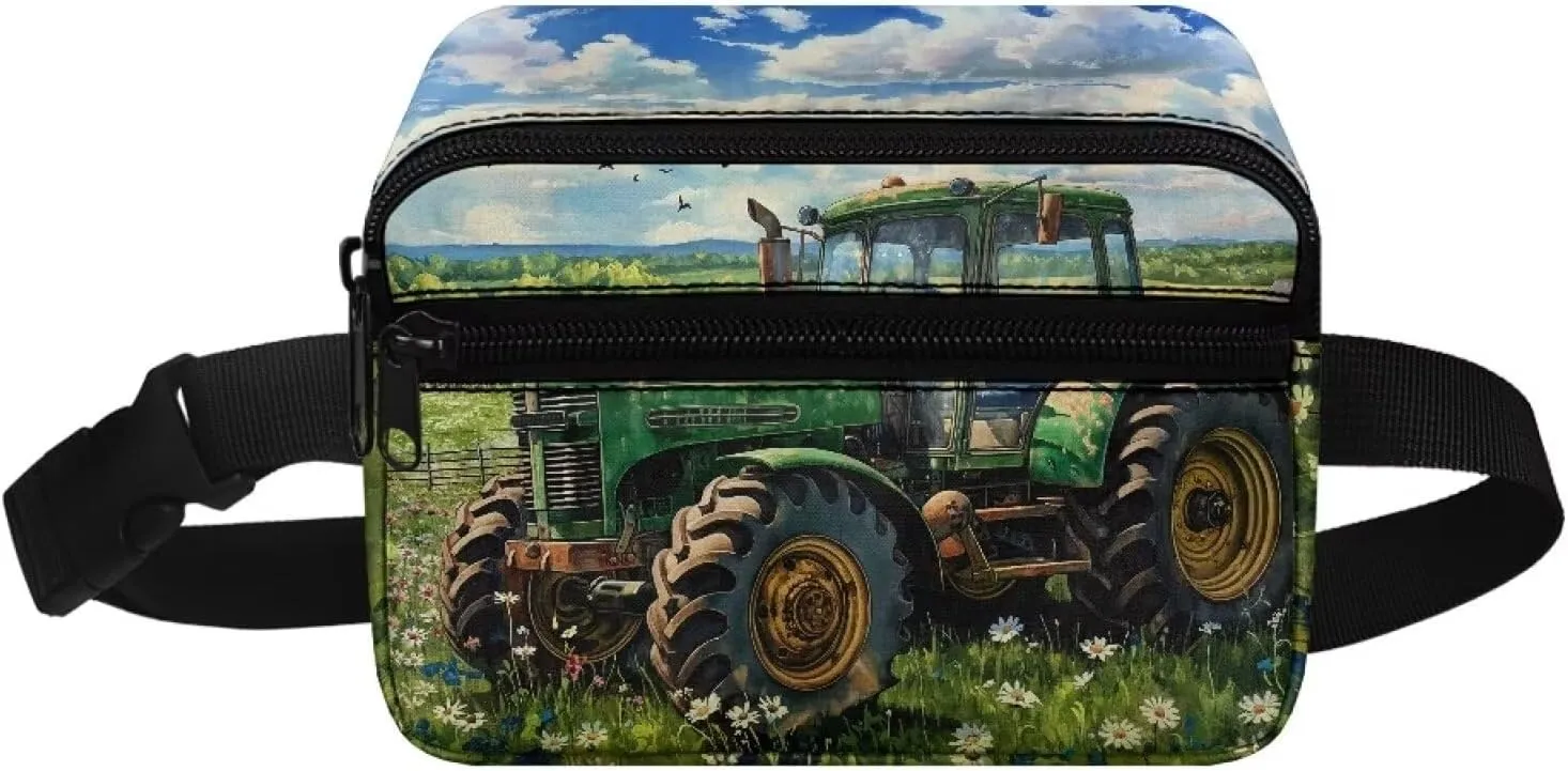 Cozeyat Cartoon Tractor Kids Fanny Pack Fanny Pack Ages 6-8 8-12 Kids Belt Bag Toddler Fanny Pack Gift for Running Hiking Camping