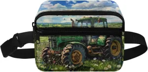 Cozeyat Cartoon Tractor Kids Fanny Pack Fanny Pack Ages 6-8 8-12 Kids Belt Bag Toddler Fanny Pack Gift for Running Hiking Camping