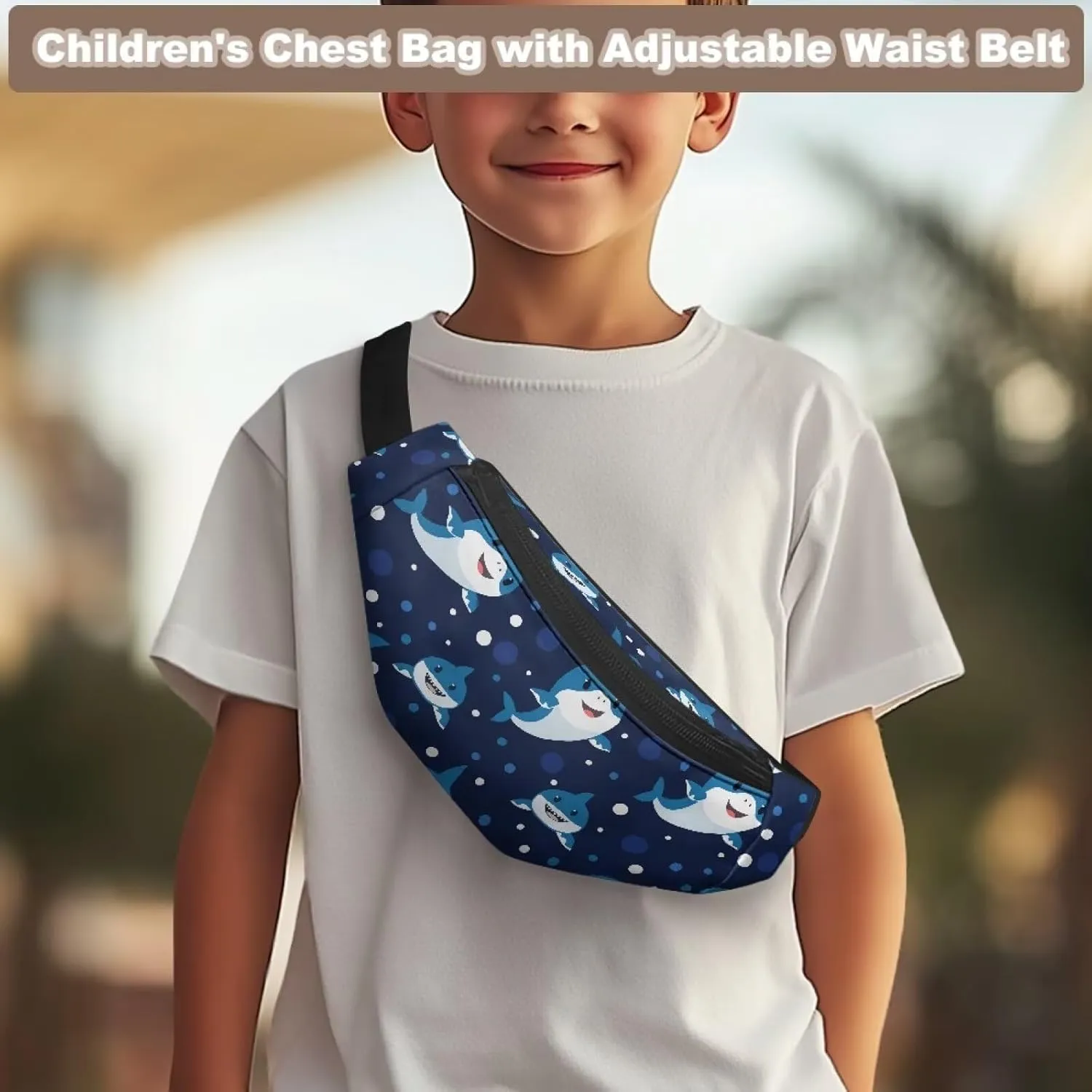 Cozeyat Cute Shark Kids Fanny Pack Fanny Pack Ages 4-6 6-8 8-12 Small Kids Belt Bag Toddler Fanny Pack Gift Boys Crossbody Sling Purse Teens Cute Stuff Pouch Bum Bag