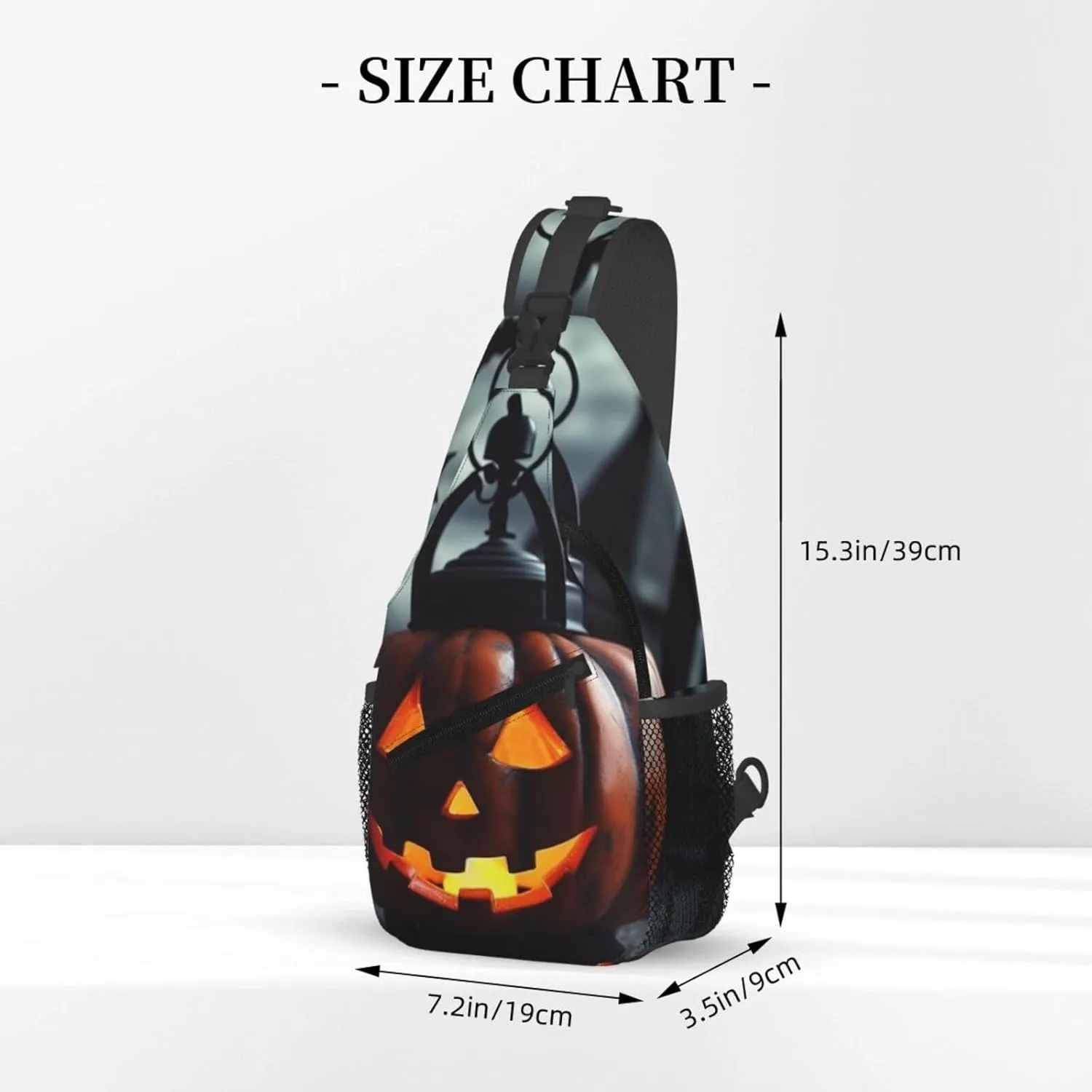Crossbody Bag for Women Men Pumpkin Lantern Chest Bag Crossbody Sling Bag Adjustable Shoulder Bag