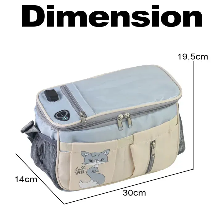 Diaper Bag   Stroller Organizer - Premium quality - Charging cable included - Blue
