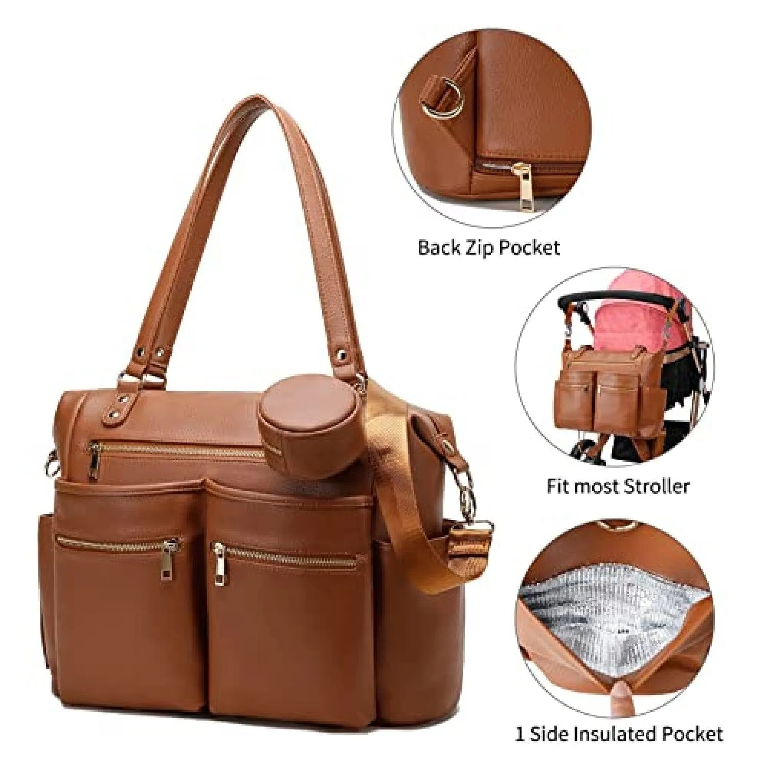 Eco-Friendly Vegan Leather Diaper Bag