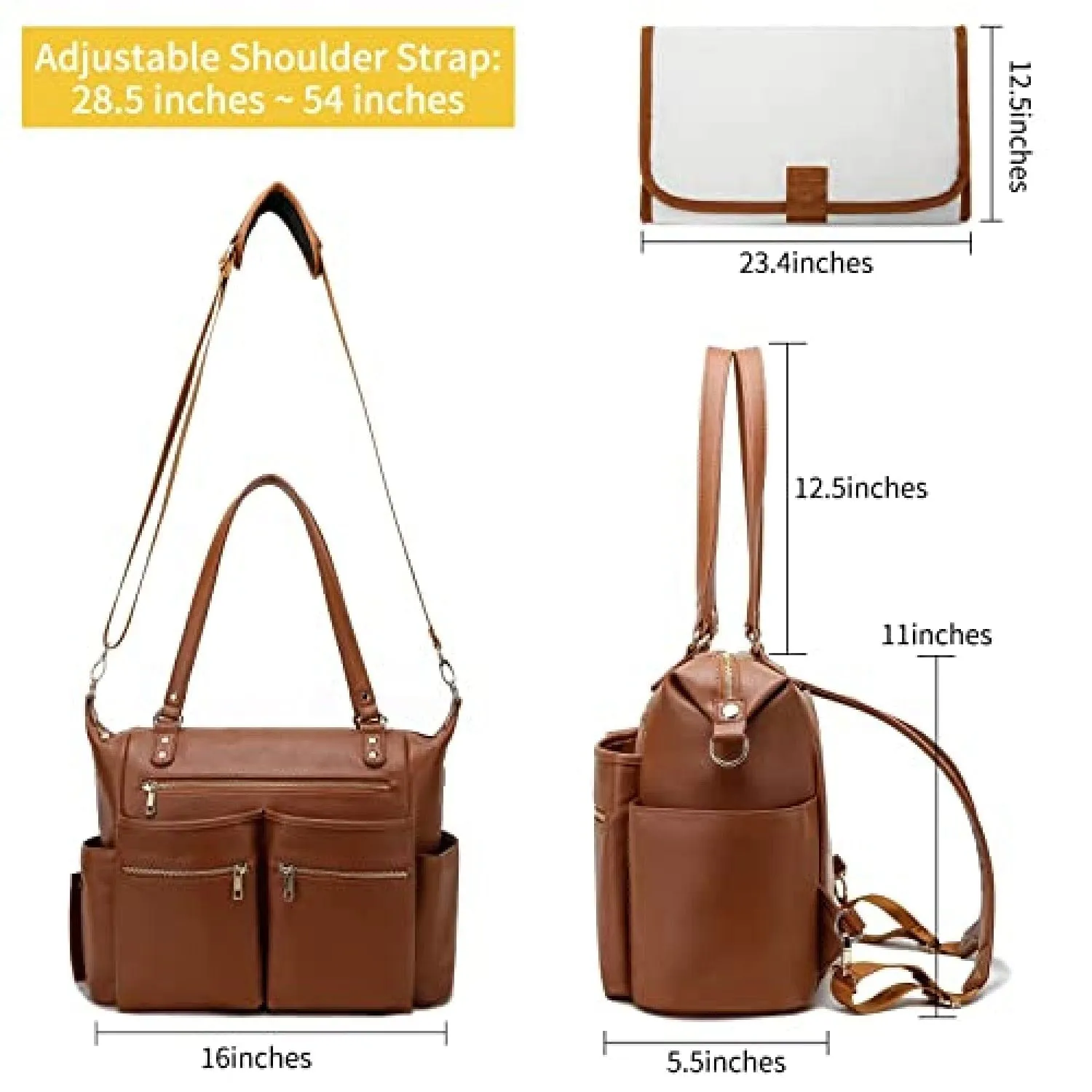 Eco-Friendly Vegan Leather Diaper Bag
